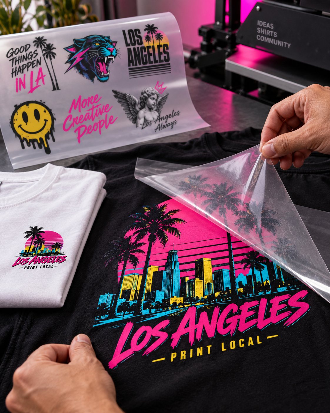 DTF transfers printing at Downtown LA Printer